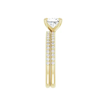 SADIE 14K Yellow Gold Square Princess Cut Lab Grown Diamond Engagement Ring - Larson Jewelers