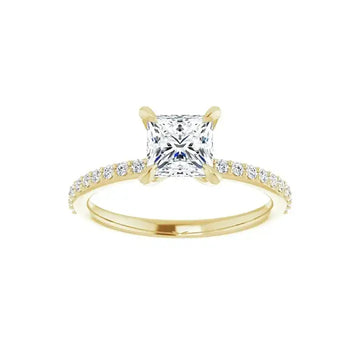 SADIE 14K Yellow Gold Square Princess Cut Lab Grown Diamond Engagement Ring - Larson Jewelers