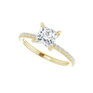 SADIE 14K Yellow Gold Square Princess Cut Lab Grown Diamond Engagement Ring - Larson Jewelers