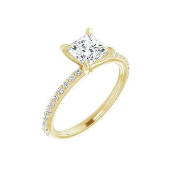 SADIE 14K Yellow Gold Square Princess Cut Lab Grown Diamond Engagement Ring - Larson Jewelers