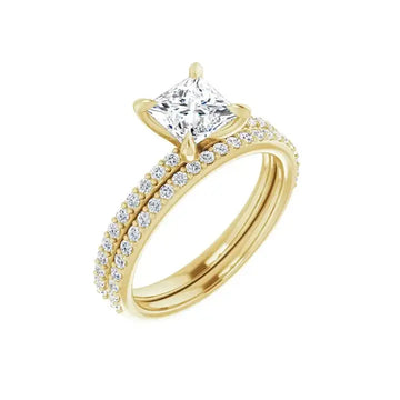 SADIE 14K Yellow Gold Square Princess Cut Lab Grown Diamond Engagement Ring - Larson Jewelers