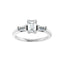 VIVIAN Silver Emerald Cut Lab Grown Diamond Engagement Ring