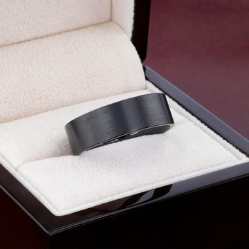 Two SAN ANTONIO black brushed tungsten carbide bands in different widths