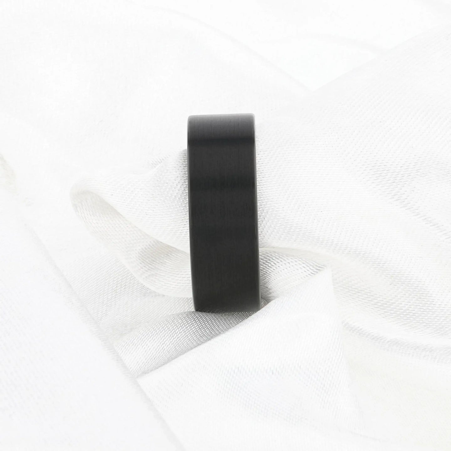 SAN ANTONIO black brushed tungsten carbide band in a ring box