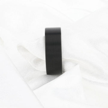 SAN ANTONIO black brushed tungsten carbide band in a ring box