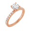 AMELIA 18K Rose Gold Round Lab Grown Diamond French-Set Engagement Ring