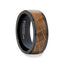 Anillo de cerámica negra SCOTCH con incrustaciones de madera de barril de whisky (8 mm)