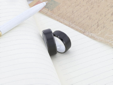 SIGMA Black Tungsten Brushed Center Men’s Wedding Band with Polished Beveled Edges & White Interior - 8mm - Larson Jewelers
