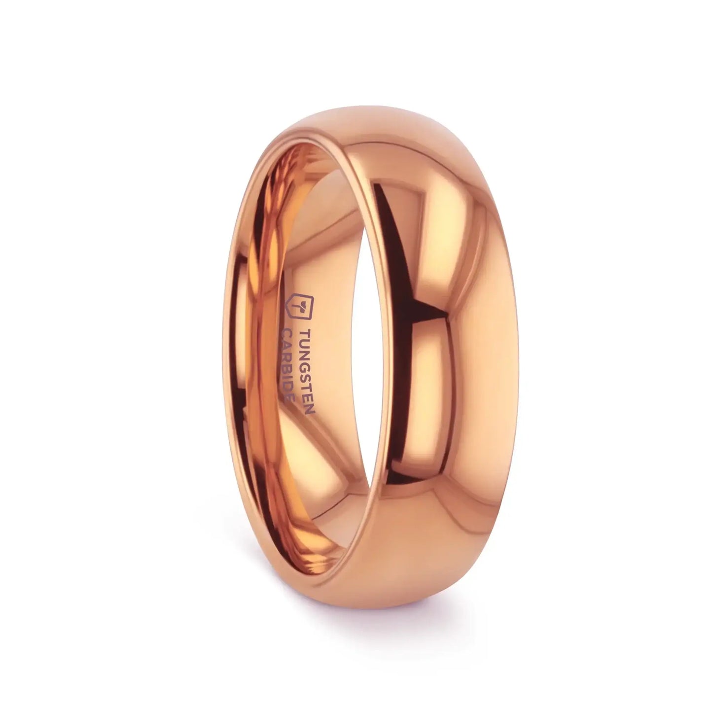 SOL Traditional Domed Rose Gold–Plated Tungsten Carbide Wedding Ring, 4mm–8mm - Larson Jewelers