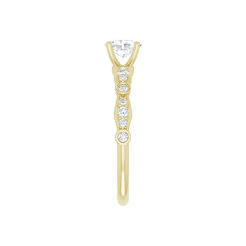 SOLANA 14K Yellow Gold Oval Lab Grown Diamond Engagement Ring - Larson Jewelers