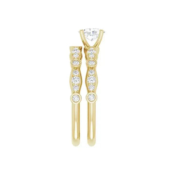 SOLANA 14K Yellow Gold Oval Lab Grown Diamond Engagement Ring - Larson Jewelers