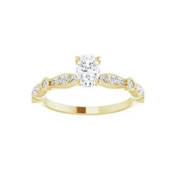 SOLANA 14K Yellow Gold Oval Lab Grown Diamond Engagement Ring - Larson Jewelers