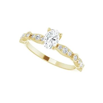 SOLANA 14K Yellow Gold Oval Lab Grown Diamond Engagement Ring - Larson Jewelers