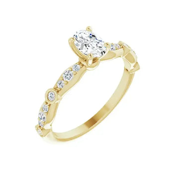 SOLANA 14K Yellow Gold Oval Lab Grown Diamond Engagement Ring - Larson Jewelers