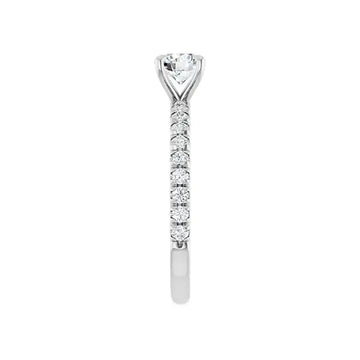 AMELIA Silver Round Lab Grown Diamond French-Set Engagement Ring - Larson Jewelers