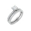 AMELIA Silver Round Lab Grown Diamond French-Set Engagement Ring