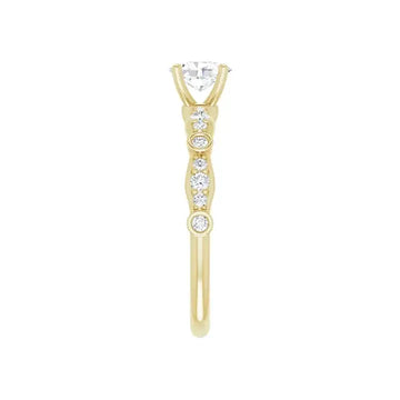 SOLANA 18K Yellow Gold Oval Lab Grown Diamond Engagement Ring - Larson Jewelers