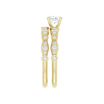 SOLANA 18K Yellow Gold Oval Lab Grown Diamond Engagement Ring - Larson Jewelers