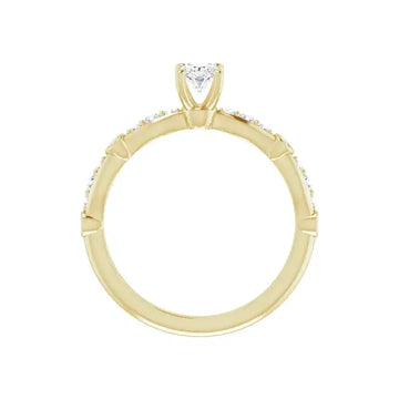 SOLANA 18K Yellow Gold Oval Lab Grown Diamond Engagement Ring - Larson Jewelers
