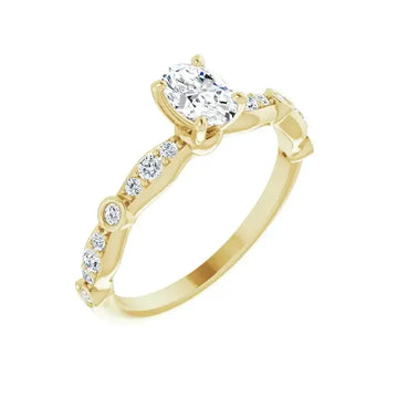 SOLANA 18K Yellow Gold Oval Lab Grown Diamond Engagement Ring - Larson Jewelers