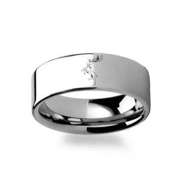 Game of Thrones Noble Houses Sigil Engraving Tungsten Ring Baratheon - 2mm - 12mm - Larson Jewelers