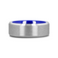 SIRIUS Flat Beveled-Edged Tungsten Ring with Brushed Center and Vibrant Blue Ceramic Inside - 8mm