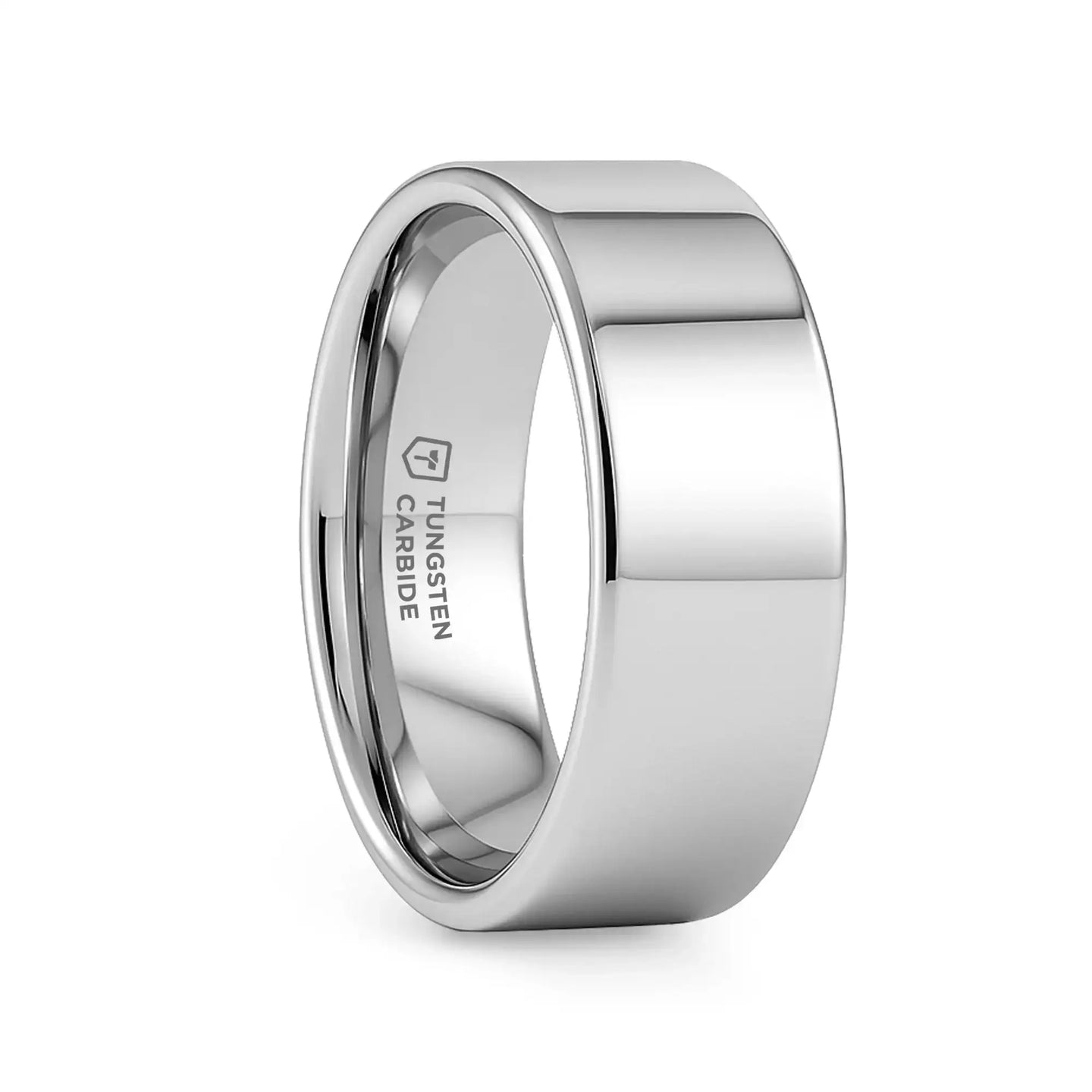 SPARTAN Flat Tungsten Ring, Polished Comfort Fit (2mm–12mm) - Larson Jewelers