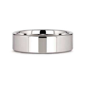 STOCKTON Flat Style White Tungsten Ring - 2mm - 12mm - Larson Jewelers