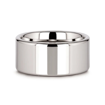 STOCKTON Flat Style White Tungsten Ring - 2mm - 12mm - Larson Jewelers