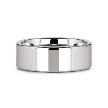 STOCKTON Flat Style White Tungsten Ring - 2mm - 12mm - Larson Jewelers