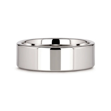 STOCKTON Flat Style White Tungsten Ring - 2mm - 12mm - Larson Jewelers
