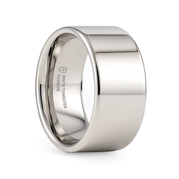 STOCKTON Flat Style White Tungsten Ring - 2mm - 12mm - Larson Jewelers