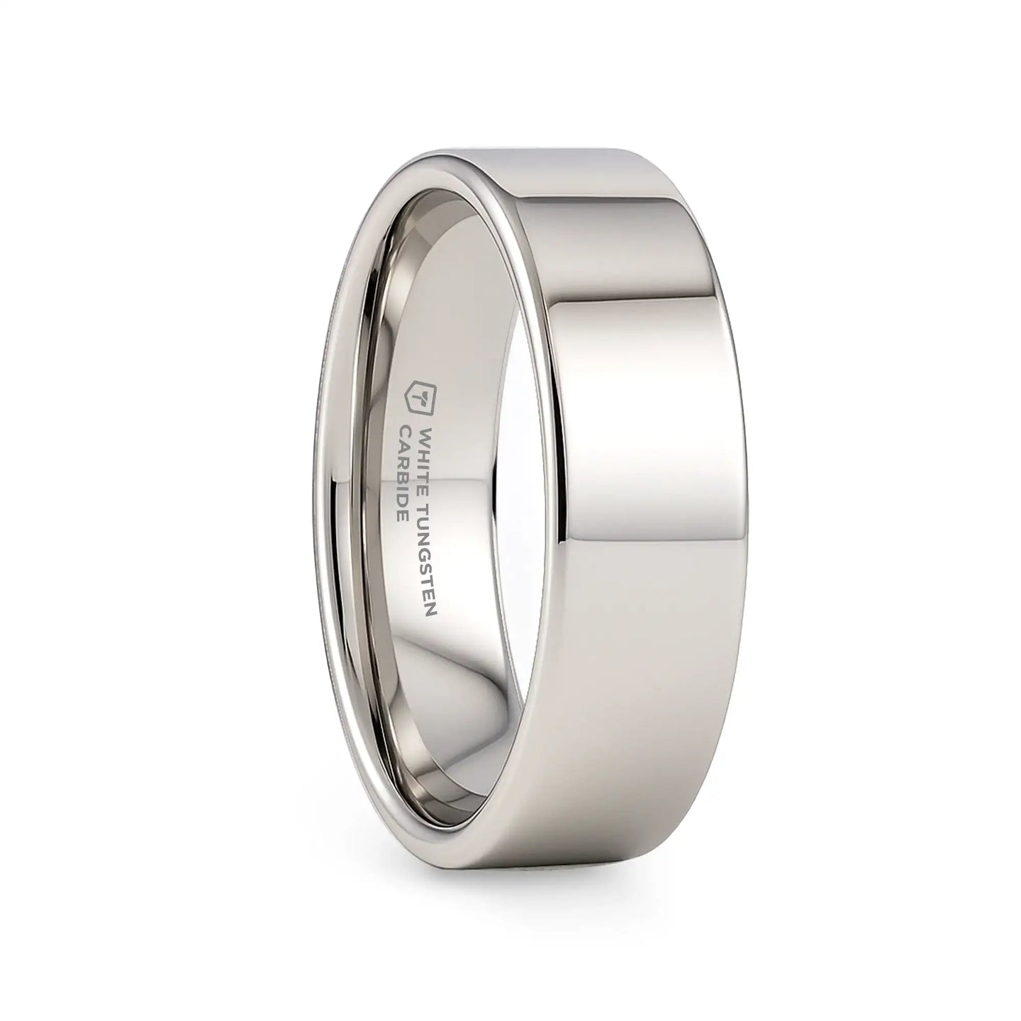 STOCKTON Flat Style White Tungsten Ring - 2mm - 12mm - Larson Jewelers