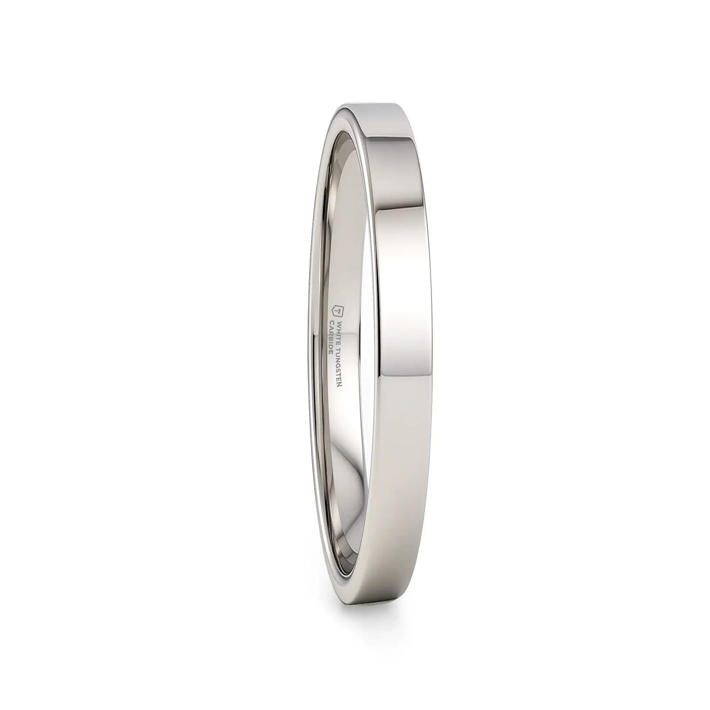 STOCKTON Flat Style White Tungsten Ring - 2mm - 12mm - Larson Jewelers