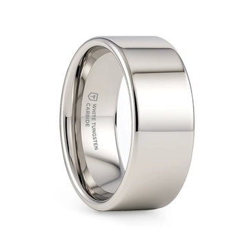 STOCKTON Flat Style White Tungsten Ring - 2mm - 12mm - Larson Jewelers