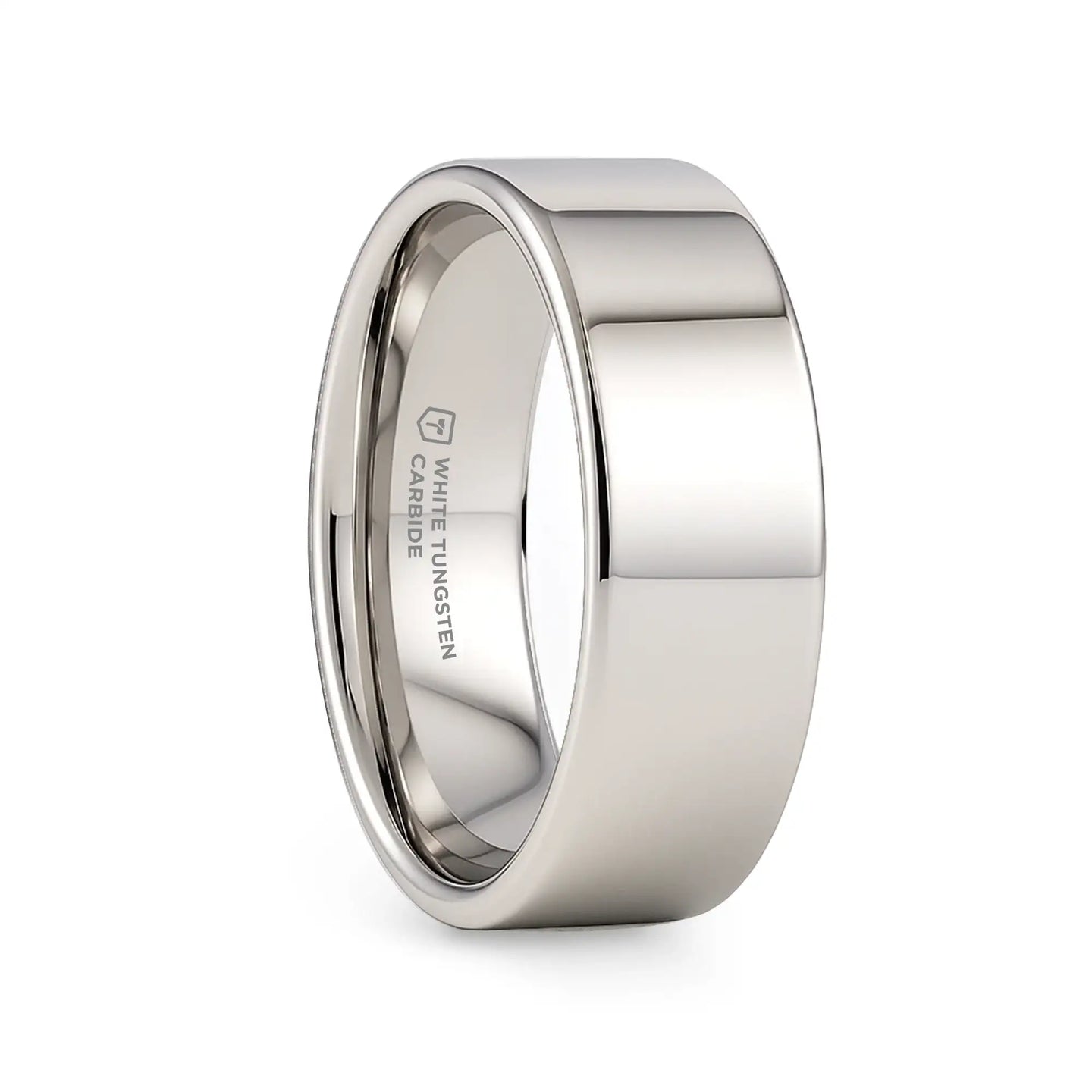 STOCKTON Flat Style White Tungsten Ring - 2mm - 12mm - Larson Jewelers