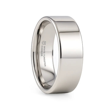 STOCKTON Flat Style White Tungsten Ring - 2mm - 12mm - Larson Jewelers