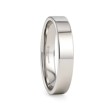 STOCKTON Flat Style White Tungsten Ring - 2mm - 12mm - Larson Jewelers