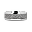 TANTALUS Beveled Edge Titanium Ring with White Carbon Fiber Inlay - 8mm