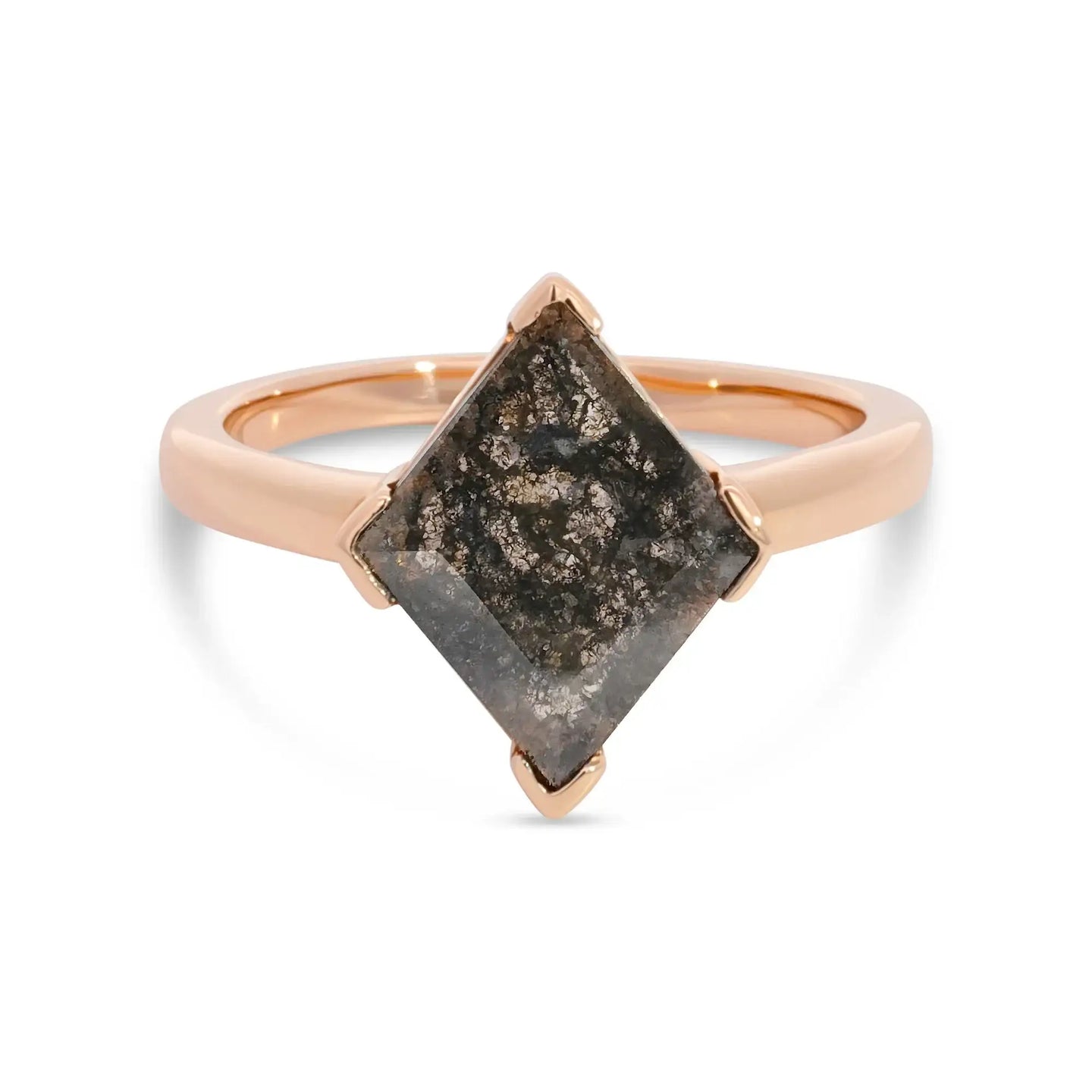 MELANIE 1.22ct 14K Rose Gold Natural Salt & Pepper Diamond Engagement Ring - Larson Jewelers