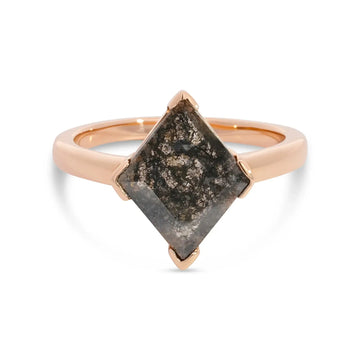MELANIE 1.22ct 14K Rose Gold Natural Salt & Pepper Diamond Engagement Ring - Larson Jewelers