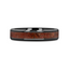 TRIASSIC Red Dinosaur Bone Inlaid Black Ceramic Beveled Edged Ring - 4mm & 8mm