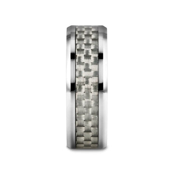 ULTIMUS Tungsten Carbide Ring with Beveled White Carbon Fiber Inlay - 4mm - 12mm - Larson Jewelers