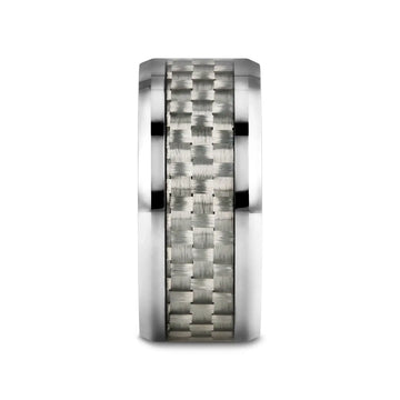 ULTIMUS Tungsten Carbide Ring with Beveled White Carbon Fiber Inlay - 4mm - 12mm - Larson Jewelers