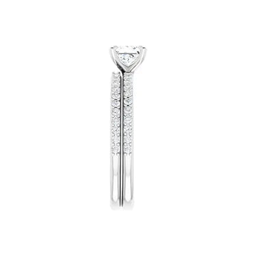 SADIE 14K White Gold Square Princess Cut Lab Grown Diamond Engagement Ring - Larson Jewelers