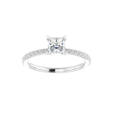 SADIE 14K White Gold Square Princess Cut Lab Grown Diamond Engagement Ring - Larson Jewelers