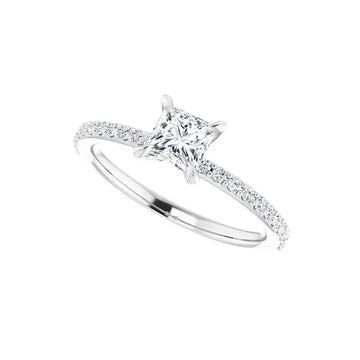 SADIE 14K White Gold Square Princess Cut Lab Grown Diamond Engagement Ring - Larson Jewelers