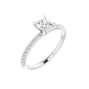 SADIE 14K White Gold Square Princess Cut Lab Grown Diamond Engagement Ring