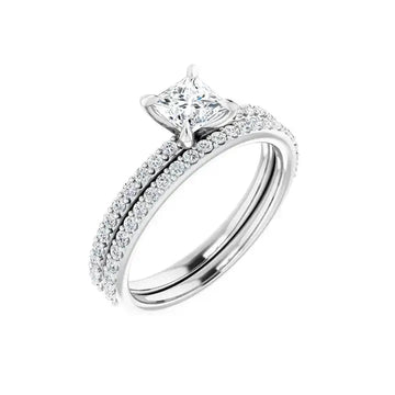 SADIE 14K White Gold Square Princess Cut Lab Grown Diamond Engagement Ring - Larson Jewelers