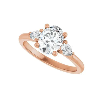 BUTTERCUP 14K Rose Gold Oval Lab Grown Diamond Engagement Ring - Larson Jewelers
